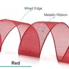 CT CRAFT LLC Red Metallic Wired Ribbon 2.5 inch x