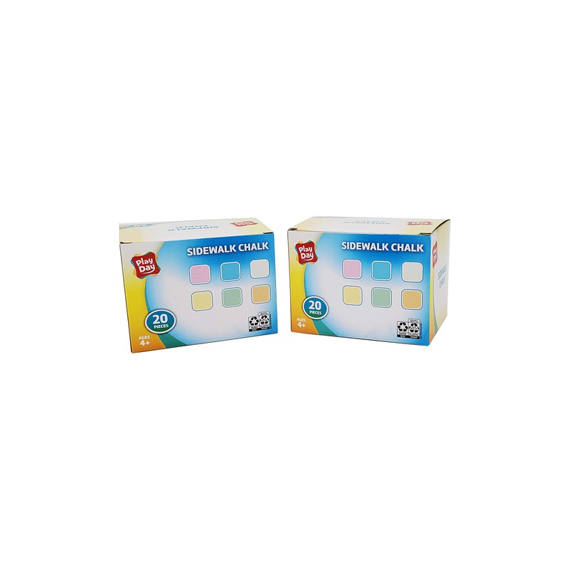 Play Day Sidewalk Chalk 20 Pieces (2 Pack)