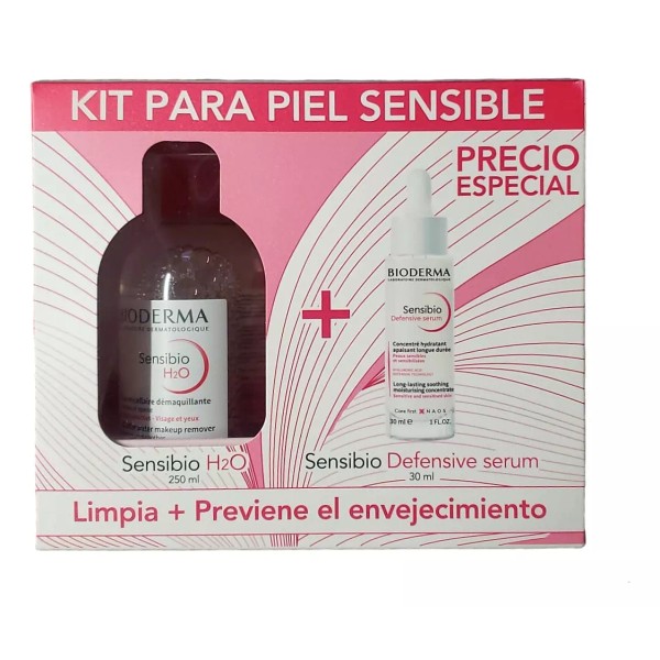 Bioderma Kit Piel Sensible Sensibio H2o 250ml/def Serum 30ml