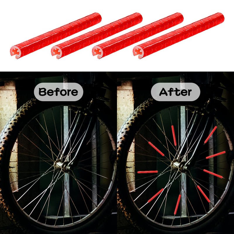 Lotsdonxia 48PCS High-Visibility Nighttime Cycling Accessories: Reflective Wheel Lights with