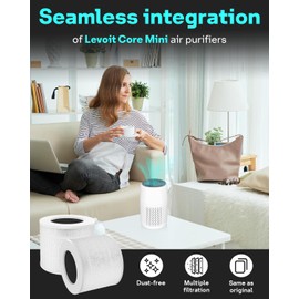 for Levoit True HEPA Core Mini Replacement Filter for Levoit Core Mini Air Purif-ier,3-in-1 HEPA, High-Efficiency Activated Carbon(3 Filter+ 9 Fragrance Sponge)