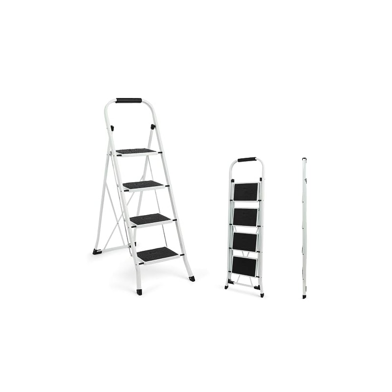 Simpli-Magic Step Ladder, 4 Step Stool Ergonomic Folding Step Stool