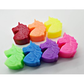 7 x Mini Neon Unicorn Soaps Set - Girls Birthday Gift Rainbow Glitter