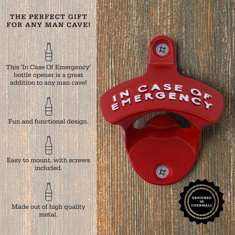 CGB Giftware | Red Bottle Opener | Wall Mounted |