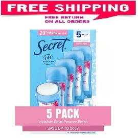 Secret Invisible Solid Antiperspirant and Deodorant, Powder Fresh, 2.6 oz., 5 pk