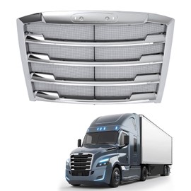 JMTAAT Front Grille Compatible with 2018-2024 Freightliner Cascadia Grill w/Bug Screen Plastic+Steel Silvery
