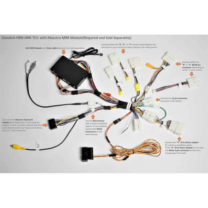 Idatalink Maestro HRN-HRR-TO1 T-Harness for Select Toyota & Scion Vehicles