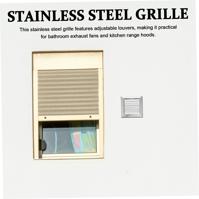 Tofficu Stainless Steel Round Wall Vent Cover with Adjustable Louvers