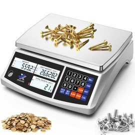 Industrial Counting Scale 66lb/30kg x 0.5g Digital Inventory Scale for Small Parts Coins Jewelry, lb/g/kg/oz Electronic Bench Scale Precision Gram Scale with LCD Backlight Display Batteries AC Adapter