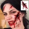 10 Sheets Scary Face Tattoos Halloween Temporary Tattoos Horrible Stitch