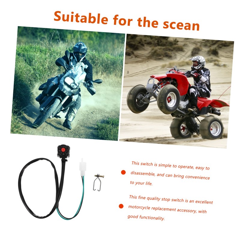 Ciieeo 2Pcs Motorcycle Handlebar Kill Switch Horn Button Durable Starter