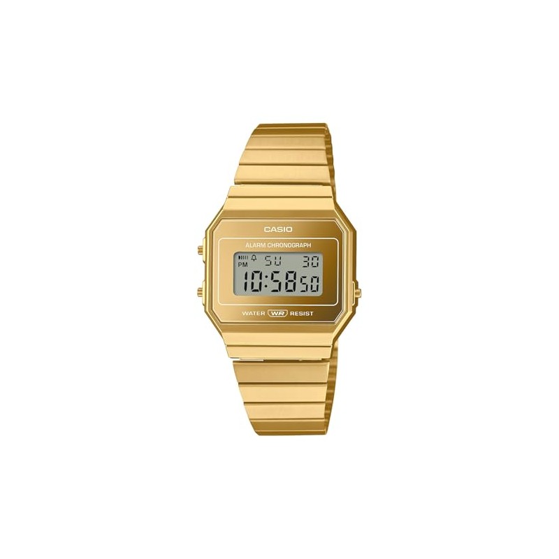 Casio A700WEVG-9A Digital Watch, gold, Bracelet Type