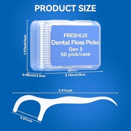 FRESHLIX- Palillos de hilo dental, 500 unidades, palillos de dientes Flossers Gen 5 para eliminar la placa y proteger las encías en la limpieza dental