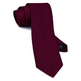 Gusleson 3.15"(8cm) Men's Burgundy Tie for Wedding Solid Wine Necktie Ties for Men (UK0791-06)