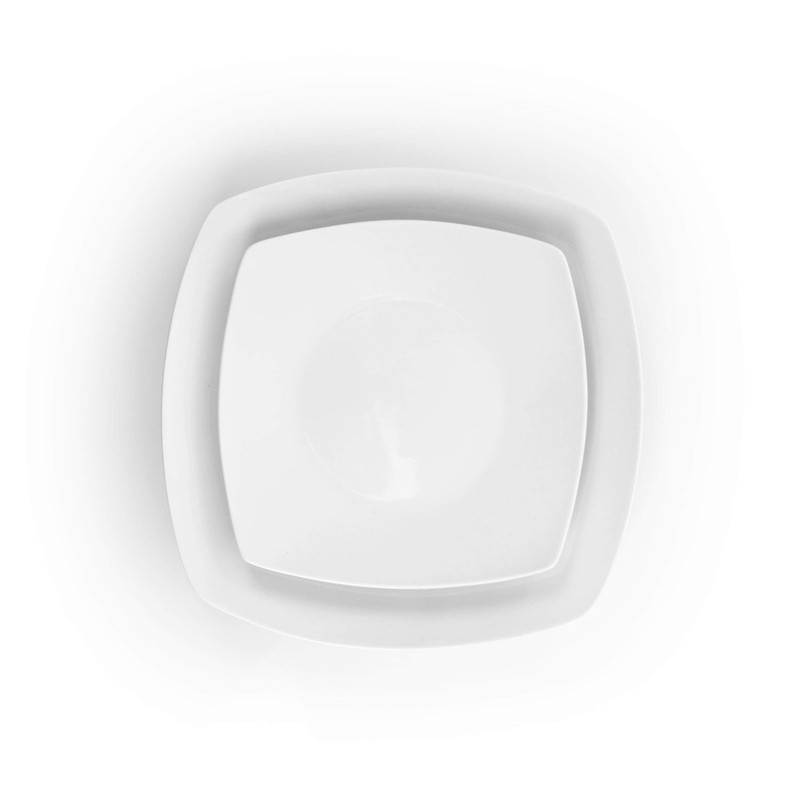 Elama Service for Four 16 Piece Porcelain Dinnerware Set, White-Square