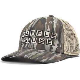 Realtree Original Camo Waffle House Embroidery Logo Mesh Back Hat | Adjustable Velcro Backing Cap | Limited Edition for Men and Women