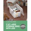 WYT 4 Pack 17qt Clear Plastic Storage Bin with Lid