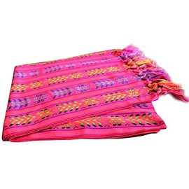 Del Mex Mexican Rebozo Shawl Blanket Doula (Regular (6 ft x 2.5 ft), Pink)