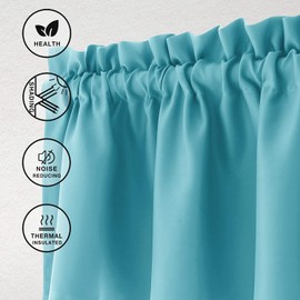 Hiasan - Cortinas Opacas con Bolsillo para Barra para Sala de Estar y recámara, 42 x 12 Pulgadas de Largo, café, 1 Panel