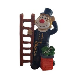 Oberle Schmitzens Clowns, Chimney Sweep Blacky, Collectible Figure, Carnival Decoration with Ladder and Clover Leaf - 35088