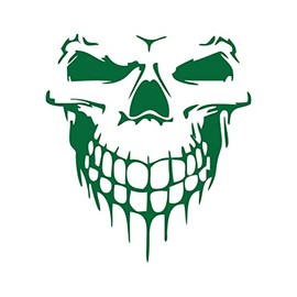 Luloop Designs - Skull Car Sticker Decals, Waterproof Self Adhesive Vinyl Car Exterior Accessories, Suitable for Car Hoods, Doors, Bumpers - 5.5 x 5 inches (Green)