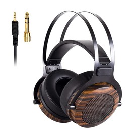 lotorasia Wired Over Ear Headphones, Studio Headset Music Recording 50mm Drivers 3.5mm/6.35mm Audio Jack for Guitar amp Recording and Music Audiophile（Non Solid Wood）