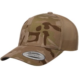 Joe's USA YP Classics 6606 Six-Panel Snapback Retro Trucker Cap - OSFM - 1 Pack - Multicam Arid/Tan