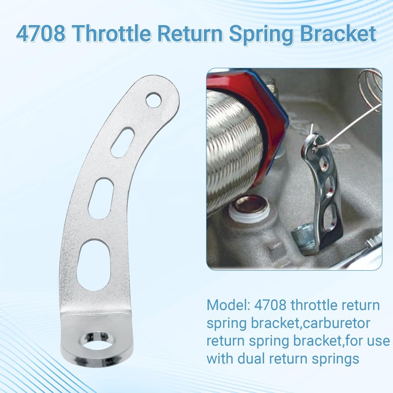 4708 Throttle Return Spring Bracket, Chrome ,Carburetor Throttle Return Spring