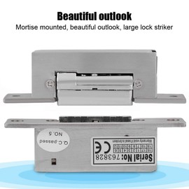 Fockety Electric Strike Lock, Electronic Lock, Narrow-Type Mortise Mounted Adjustable for Stainless Steel Doors,Wooden Doors More Office Building High Hardness