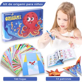 Kit de origami para niños,160 hojas de coloridos juguetes de origami con 72 patrones, con guía de origami, origami hecho a mano para niños, adultos, principiantes, escuelas.