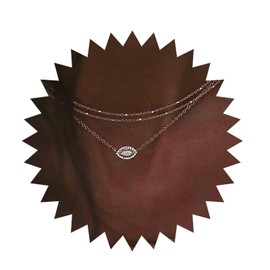 Inilbran Boho Layered Crystal Choker Necklace Vintage Opal Moonstone Chain Necklace Silver Moonstone Pendant Necklace Multilayer Statement Necklace Jewellery for Women and Girls, Zinc