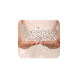 Wekicici Tiara Crystal Crown Queen Crown Rhinestones Princess Tiara for Women Rhinestone Crown Bridal Party Pageant Crown Wedding Headbands Hair Accessories for Brides(Style 6)