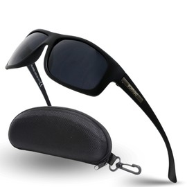 SOMOC Polarised Sunglasses Men/Women Sunglasses Unisex Retro Classic Vintage Polarised Glasses UV400 Protection Classic Sunglasses Square for Driving SP-6107, matte black