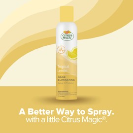 Citrus Magic Natural Odor Eliminating Air Freshener Spray, Tropical Lemon, 3-Ounce, 3 Fl Oz (Pack of 3), 3 Ounce