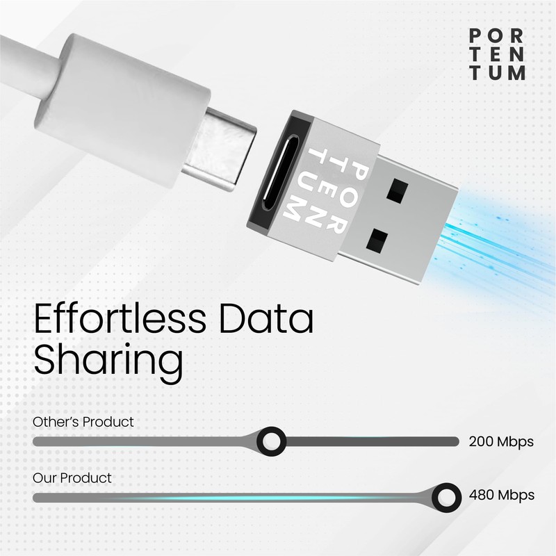 PORTENTUM USB c to USB Adaptor - 3 Units -