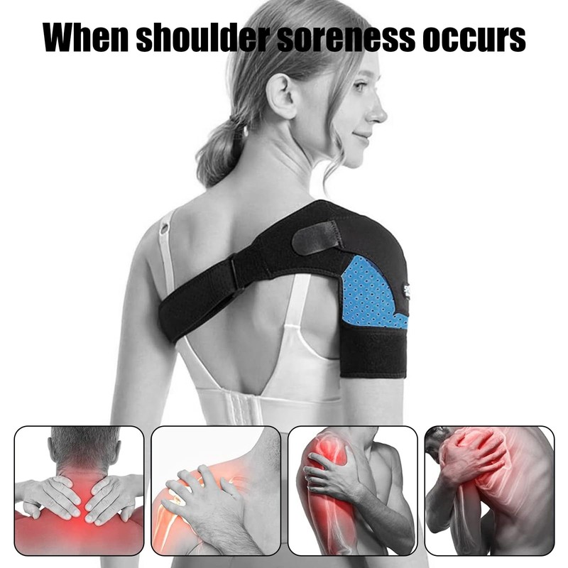 COONE Adjustable Shoulder Brace, Neoprene Shoulder Support, Adjustable, Comfortable, Lightweight,