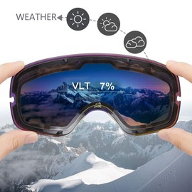 ZIONOR XMINI Kids Ski Snowboard Snow Goggles Detachable Lens UV Protection Anti-fog for Child Boys Girls Youth (ONLY LENS - Revo Gold Lens)