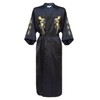 Bon amixyl Men’s Dressing Gown Bathrobe Satin Silk Bath Robe