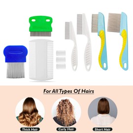 10 Pieces Hair Nit Combs Remove Head Nits Fine Tooth Double Side Detection Long Handle Head Nit Combs For Kids Pets And Adults