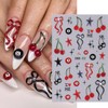 Summer Nail Art Stickers Decals Cherry Bowknot 5D Embossed Nail