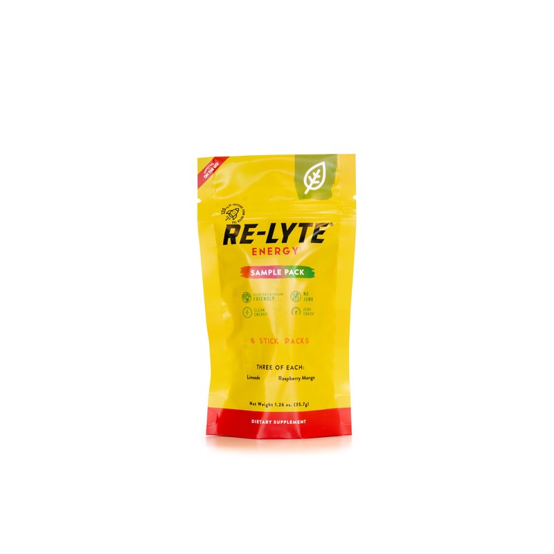 REDMOND Re-Lyte Energy Sample Pack, (3 Lemon Lime, 3 Rasp