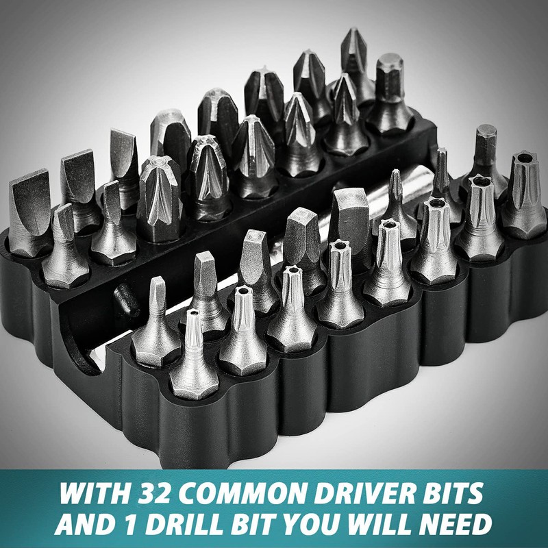 ALEAPOW 124PCS 4V Cordless Screwdriver Tool Kit Set, 6+1 Torque