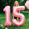40 Inch Pearlescent Pink Balloon Number 1 First Birthday Jumbo