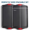 Baking Sheet Set, 2-Piece Large Cookie Sheet Set with Silicone