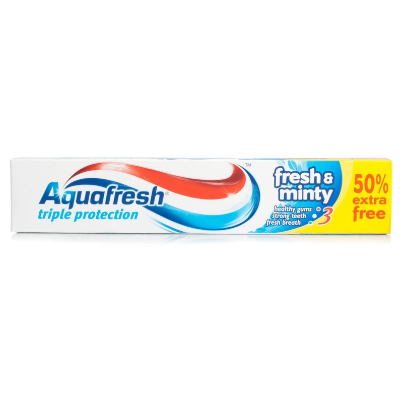 3x Aquafresh FRESH & MINTY Triple Protection Toothpaste 75ml