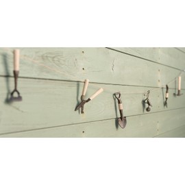 Potty Feet Daisy n Jack Handmade Decorative Garden Tools Potting Shed Gardland Set 2 - Produced From Sustainably Sourced Yam Wood and Recycled Metal