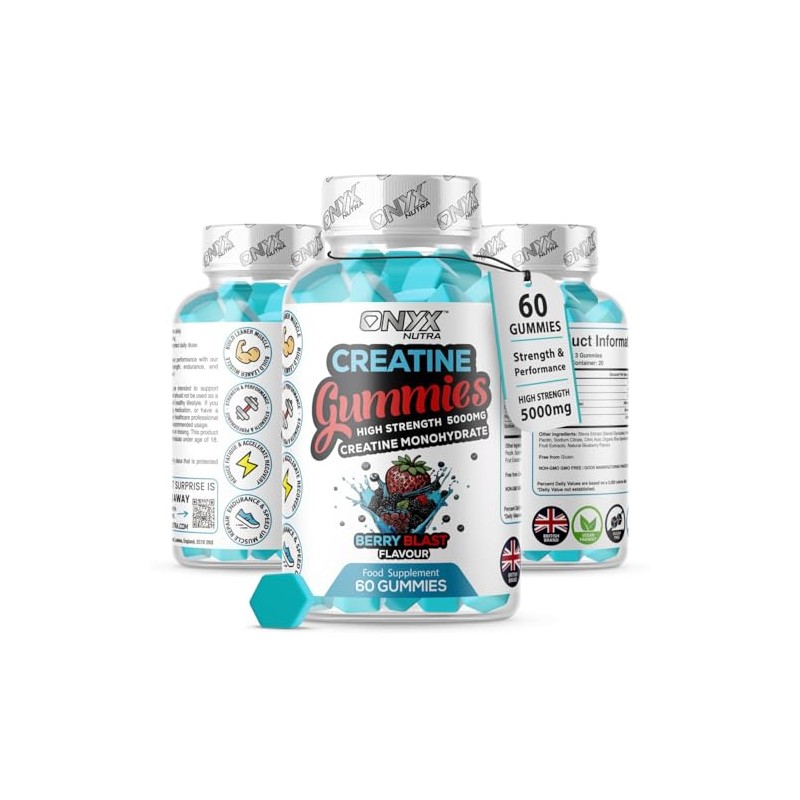Creatine Monohydrate Gummies 5000mg - Workout Gym Supplement - 60