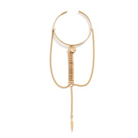 Inateannal Punk Arm Cuff Upper Arm Bracelet Gold Leaf Watch Chain Tassel Armlets Open Bangle Arm Bands Jewelry for Women Girls