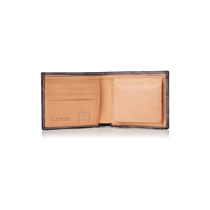GORBE 91110 Bifold Wallet Bridle Leather Bifold Wallet, red (burgundy)