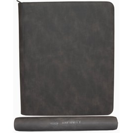 Premium Top Loader Binder for 216 Cards - 9 Pocket Double Sided Easy Flip Pages - Zipper-Enclosed Ringless Toploader Binder with Vintage Outer Cover - Quality Long Term Toploader Storage